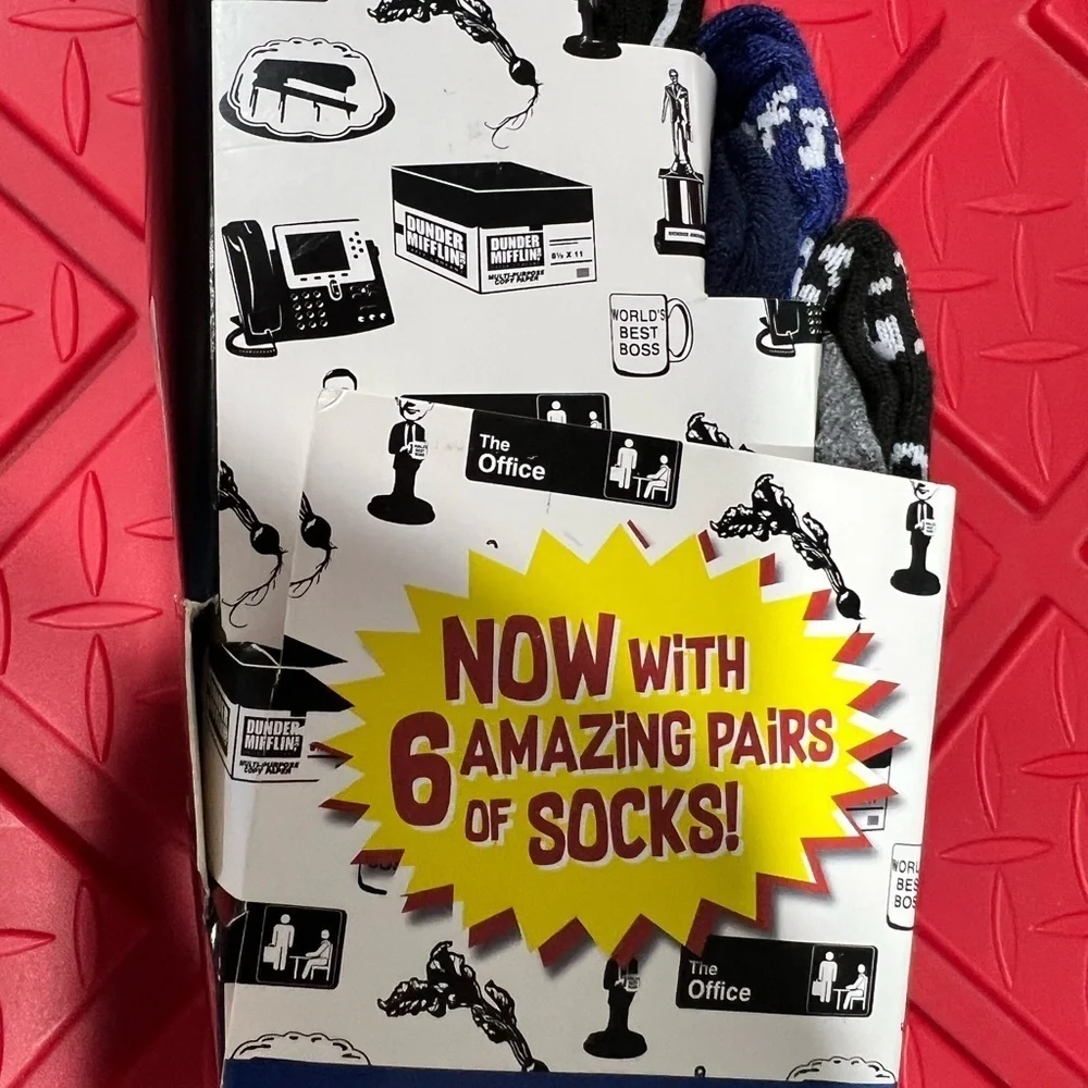 Men’s casual crew socks THE OFFICE 6 pair for shoe sz 8-9-10-11-12